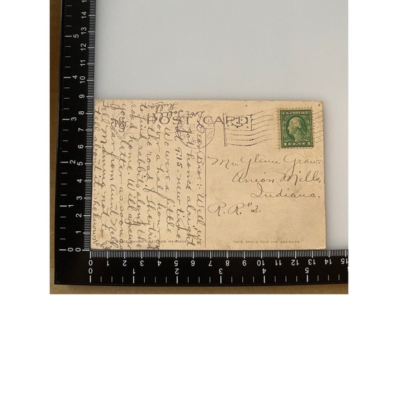 Antique 1919 Litho Ephemera Postcard Old High School Michigan City IN Souvenir - Picture 5 of 8